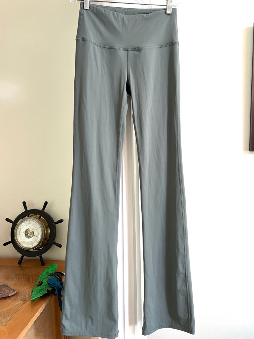 Bubblelime High Waist Flare Leggings Bootcut Yoga Pants Sage Green 33” inseam Sm